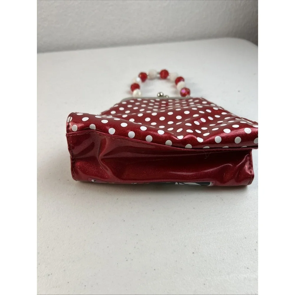 Disney Parks Minnie Mouse Purse Bag Red & White Polka‎ Dots Kiss Clasp Closure